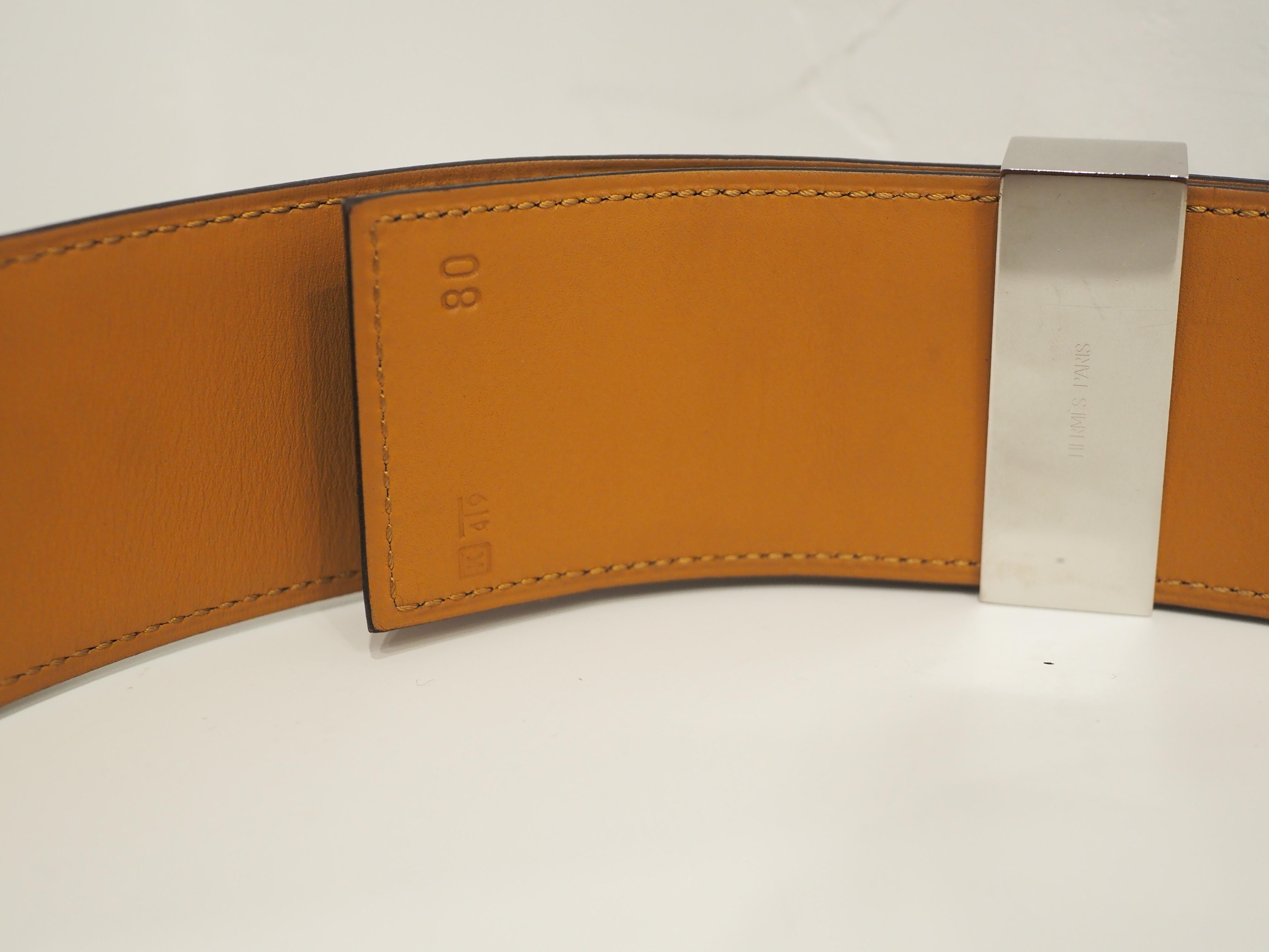 Hermès collier de chien black leather silver hardware belt 6