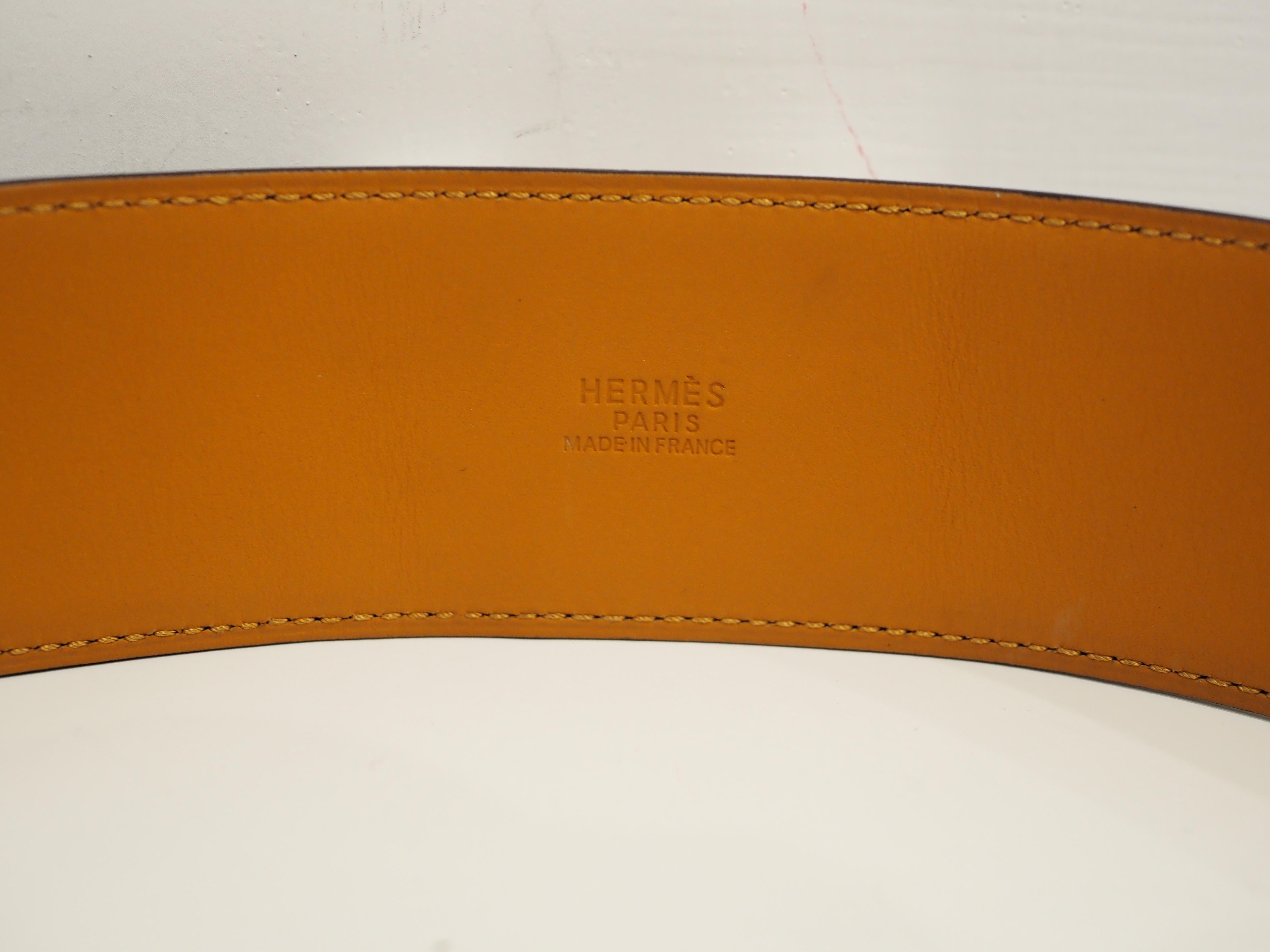 Hermès collier de chien black leather silver hardware belt 5