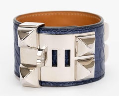Hermes Collier De Chien Blau Alligator
