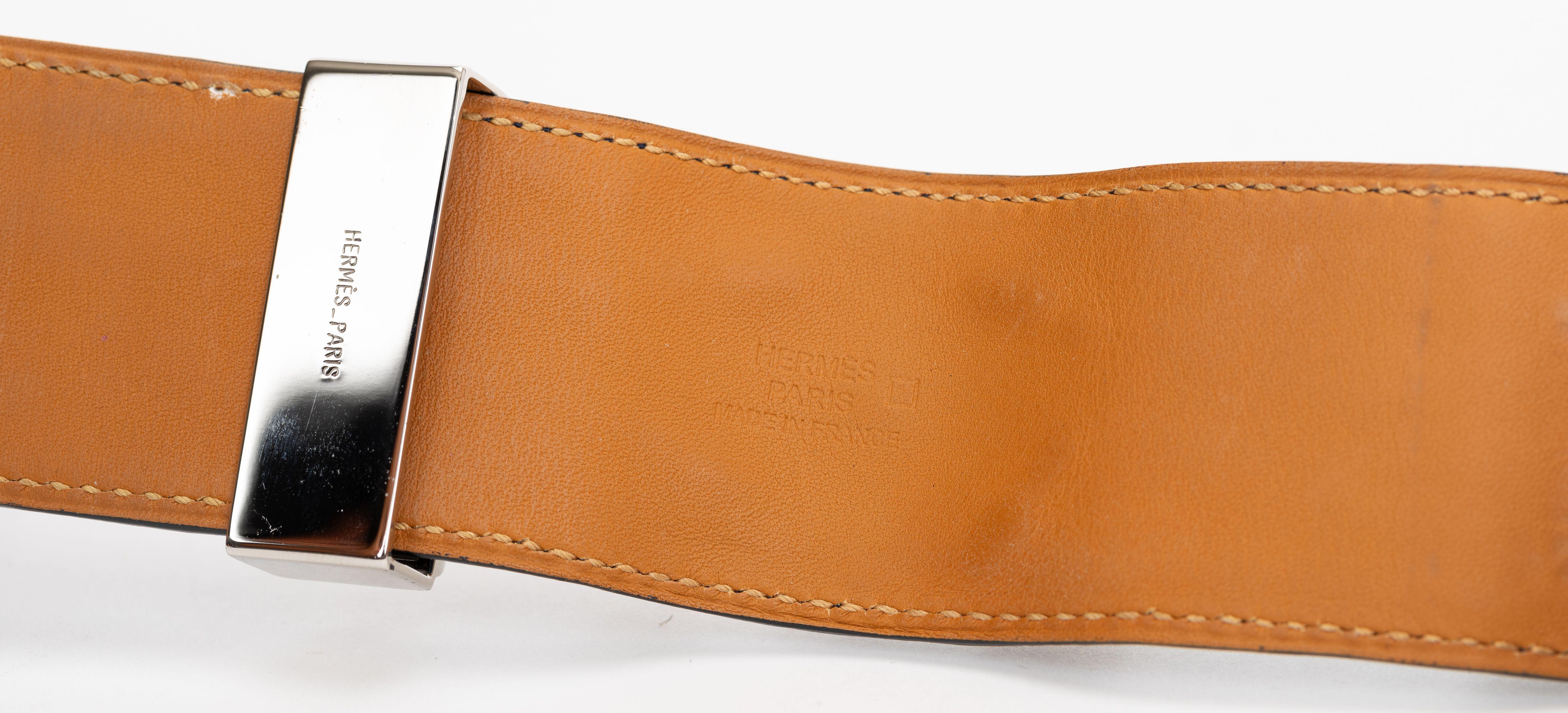 Hermes Collier De Chien Alligator Bleu Unisexe en vente