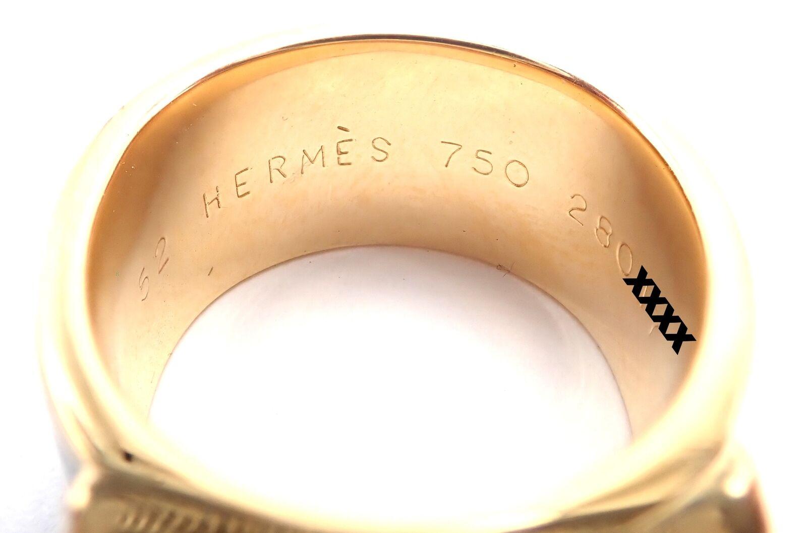Bague Collier de Chien Hermes en or jaune émaillé bleu Excellent état - En vente à Holland, PA