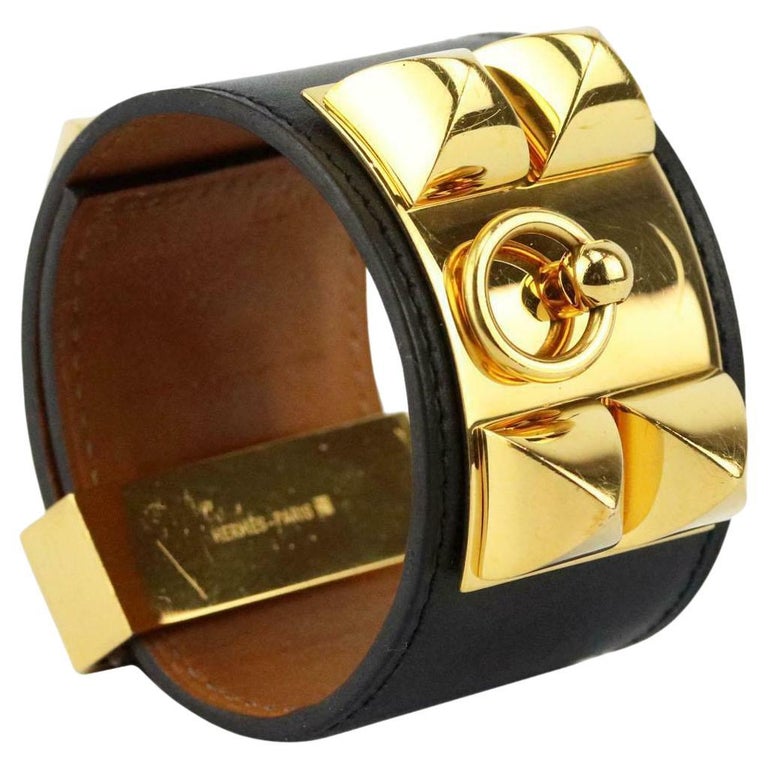 Hermès Collier de Chien Box Calf Leather Bracelet  For Sale