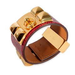 Hermès Collier De Chien Bracelet in Fuchsia Alligator