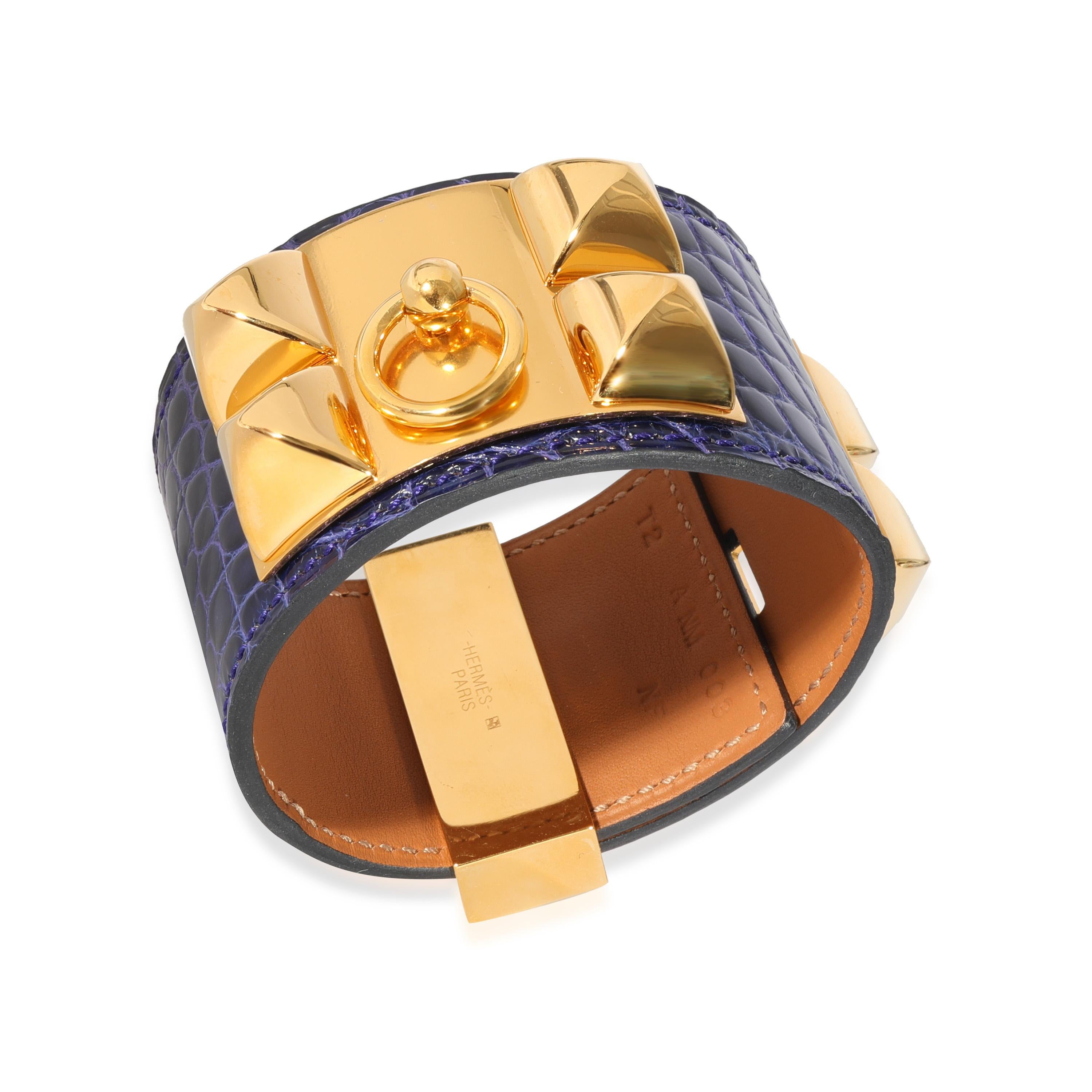 Hermès Collier De Chien Armband in  Lila Krokodil

PRIMÄRE DETAILS
SKU: 126323
Listing Titel: Hermès Collier De Chien Armband in  Lila Krokodil
Condit Beschreibung: Verkauft für 2125 USD. In ausgezeichnetem Zustand. 8 Zoll in der Länge.
Marke: