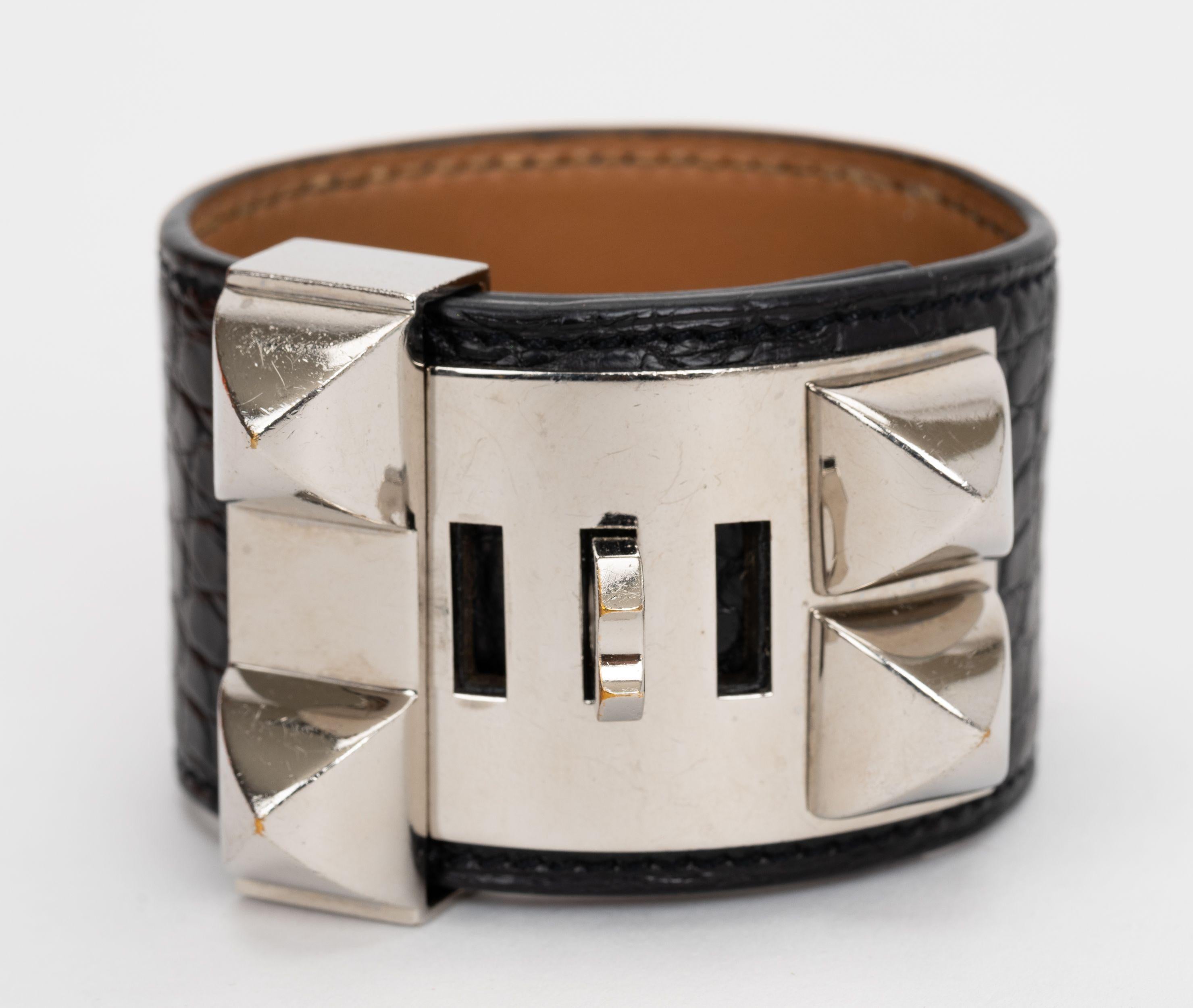 Hermès - Bracelet en croc Collier de Chien Excellent état - En vente à West Hollywood, CA