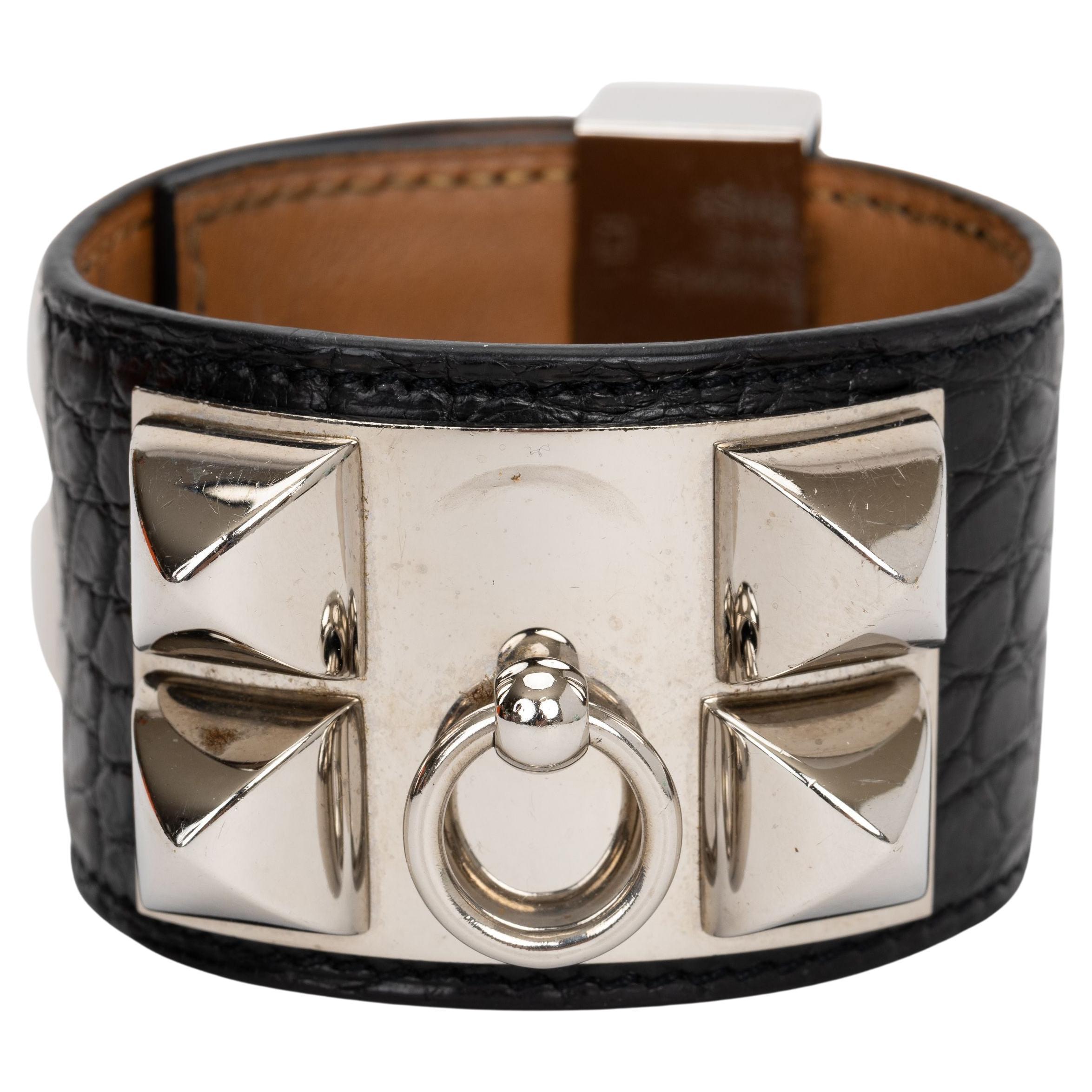 Hermès Collier De Chien Croc Bracelet