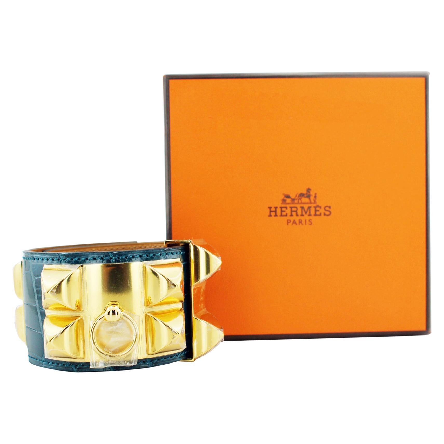 Hermes Collier De Chien Crocodile Cuff