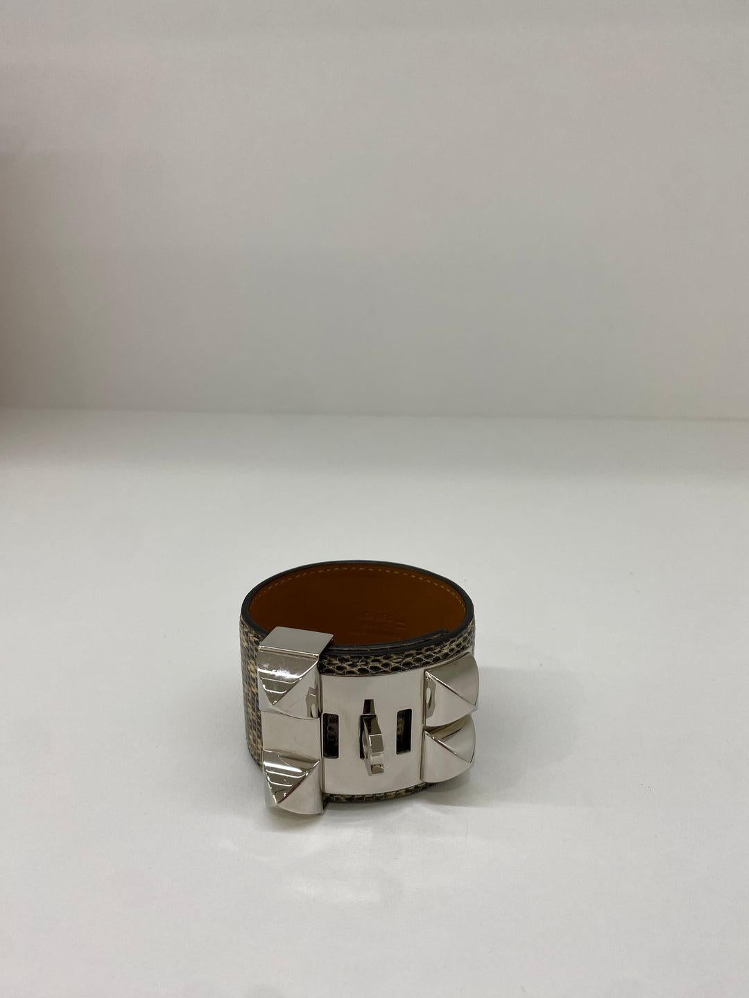 Hermes Collier De Chien Manchette Ombré Lizard PHW Unisexe en vente