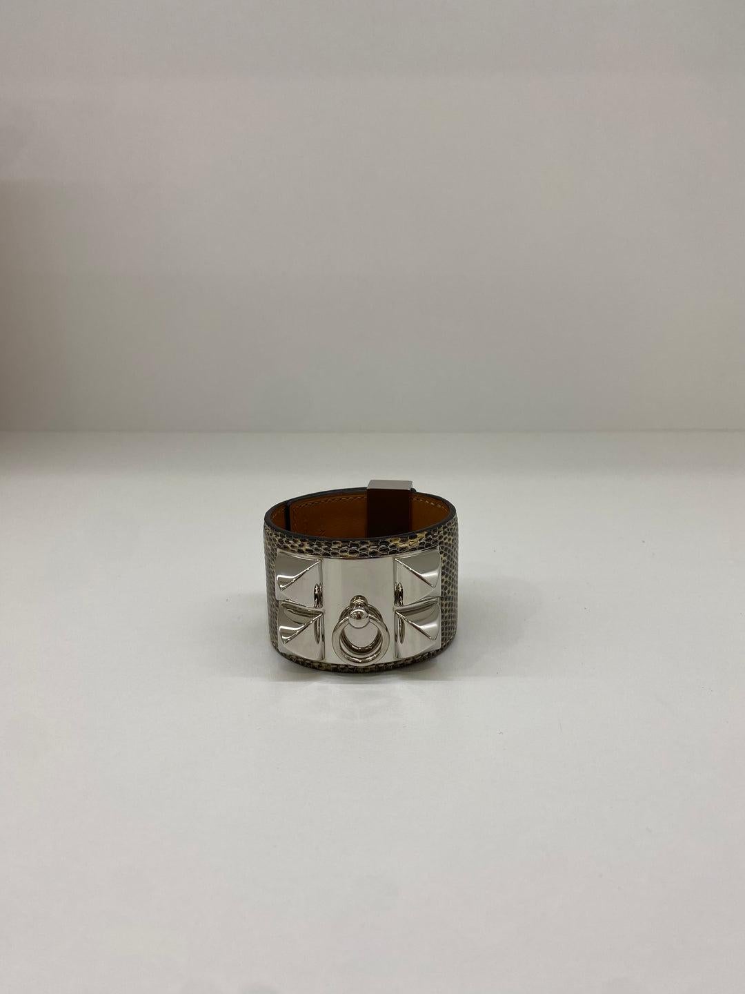 Hermes Collier De Chien Manchette Ombré Lizard PHW en vente 1