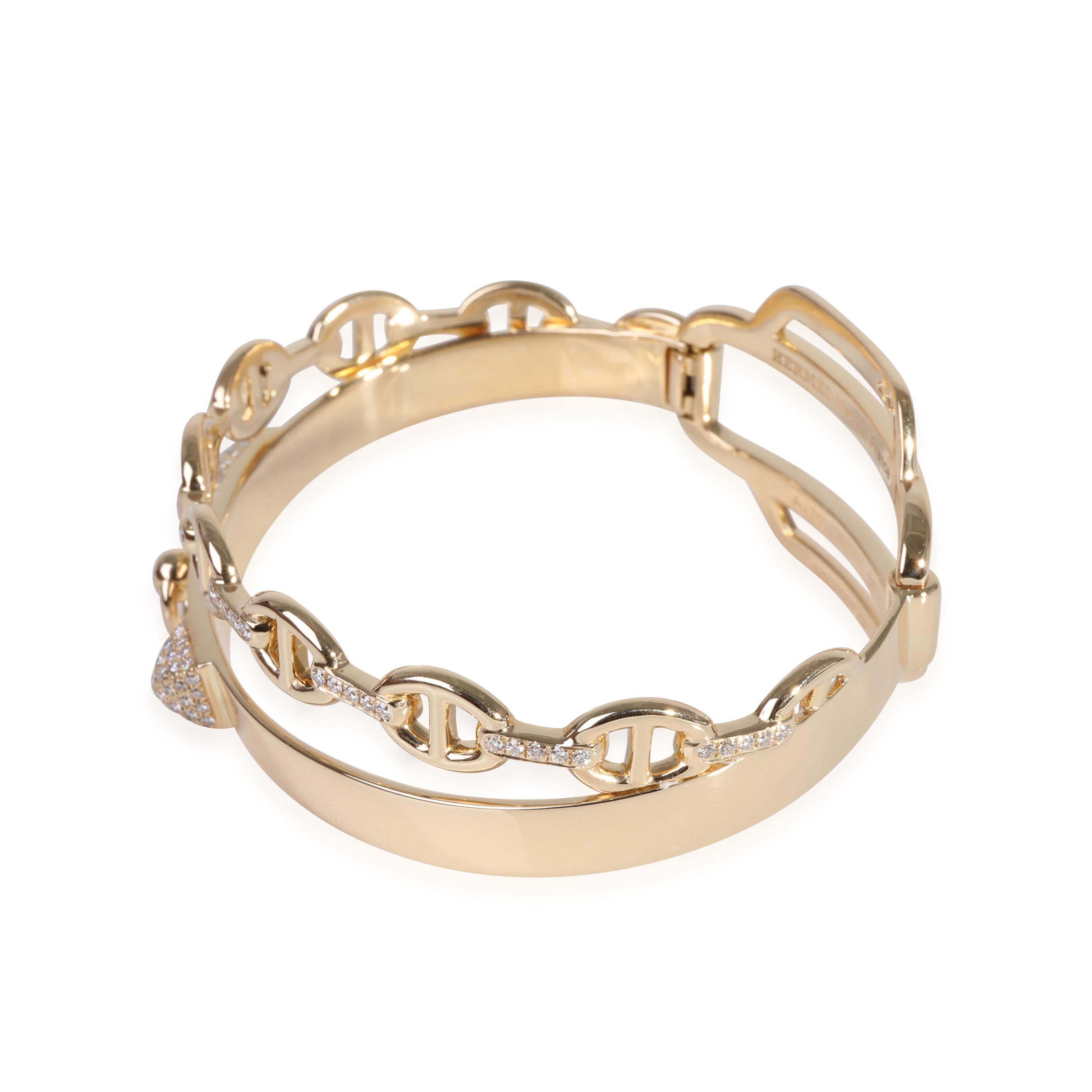 Hermès Collier De Chien Diamant-Armband aus 18k Gelbgold 0,79 CTW für Damen oder Herren im Angebot