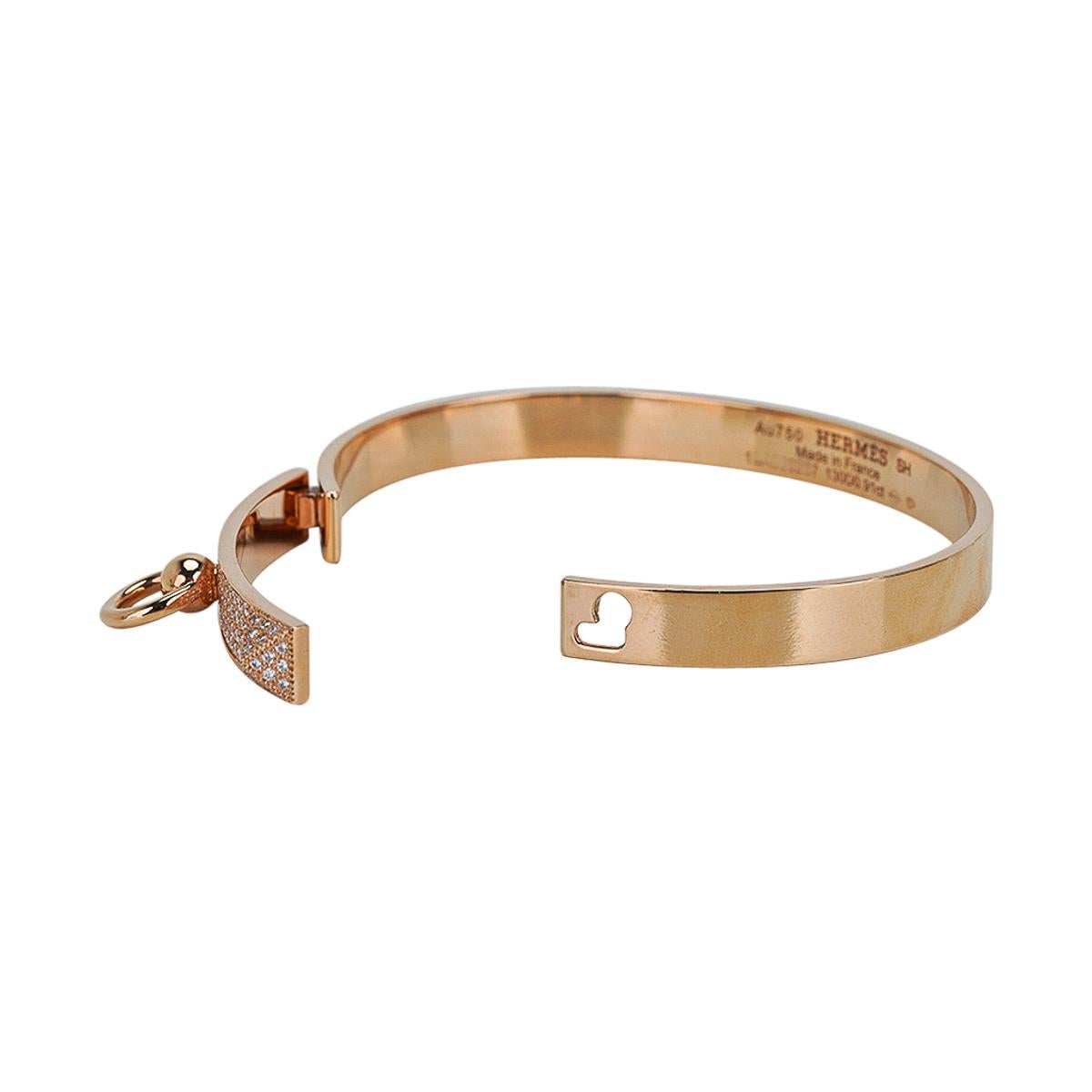 Taille brillant Hermes Collier De Chien Bracelet Diamant Petit Modèle Or Jaune 18K SH en vente