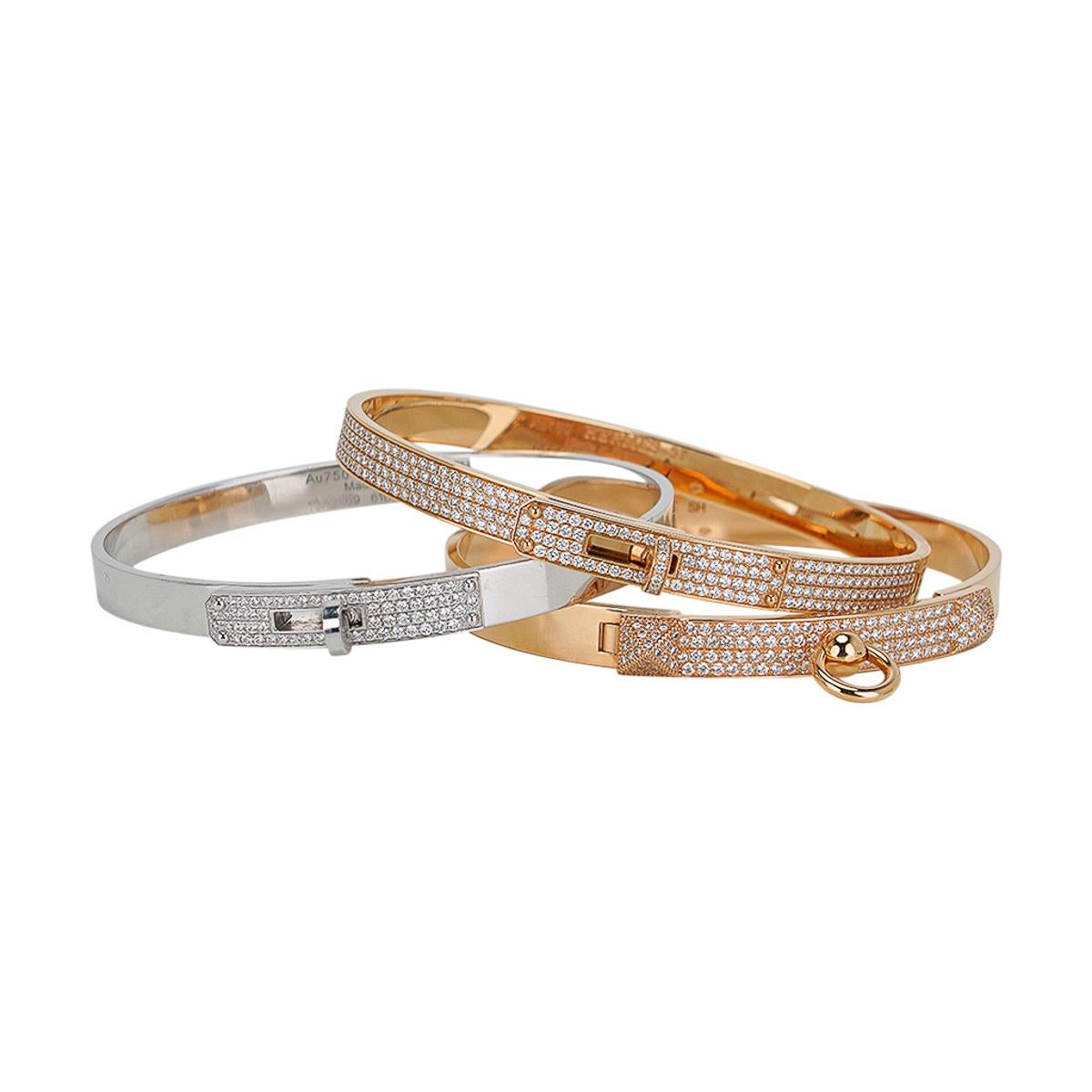 Hermes Collier De Chien Diamant-Armband Kleines Modell 18K Gelbgold SH im Angebot 3
