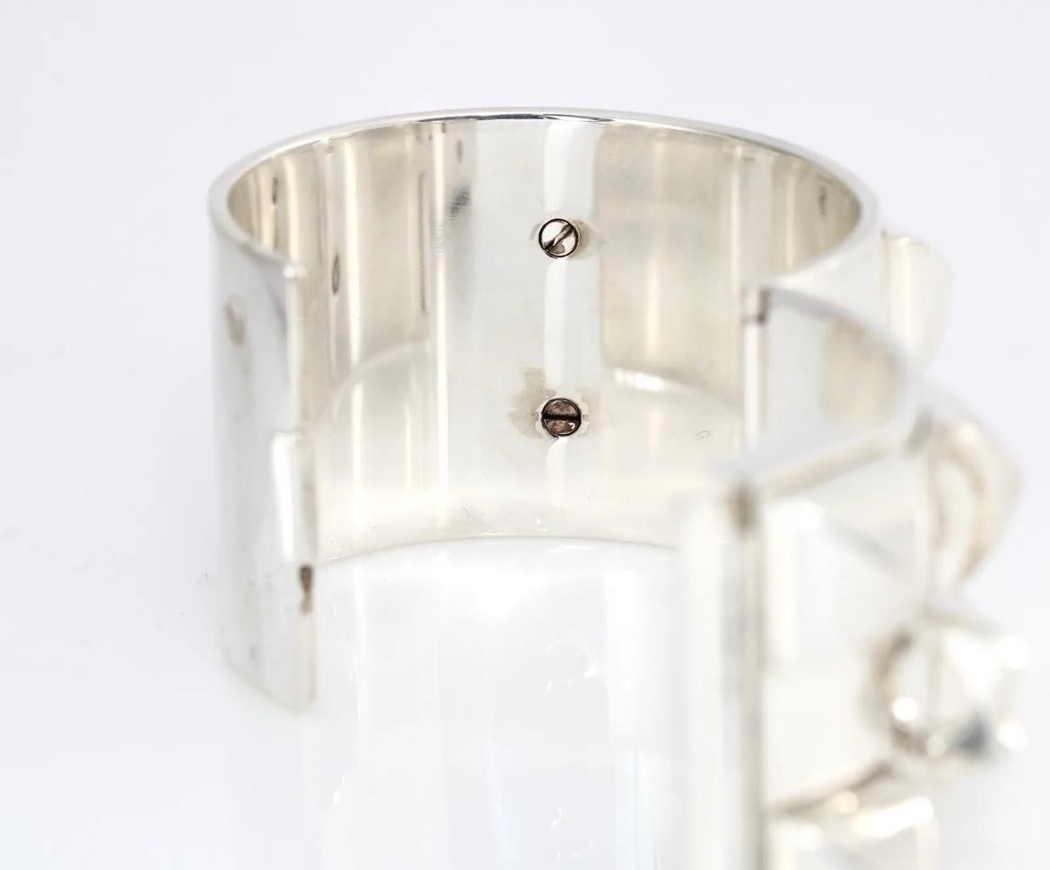 Hermes Collier De Chien Große Manschette Sterling Silber im Zustand „Hervorragend“ in Great Neck, NY