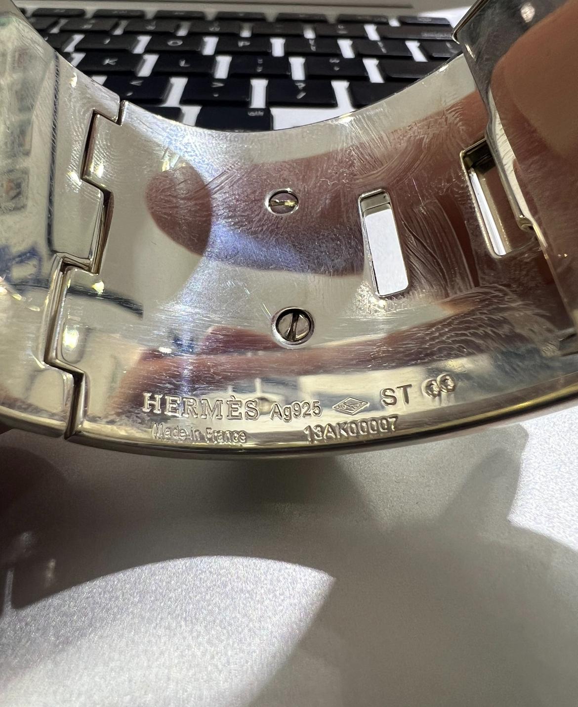 Hermes Collier De Chien Große Manschette Sterling Silber für Damen oder Herren