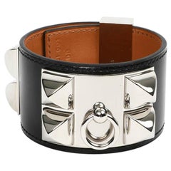 HERMES Collier De Chien Leather Box Cuff