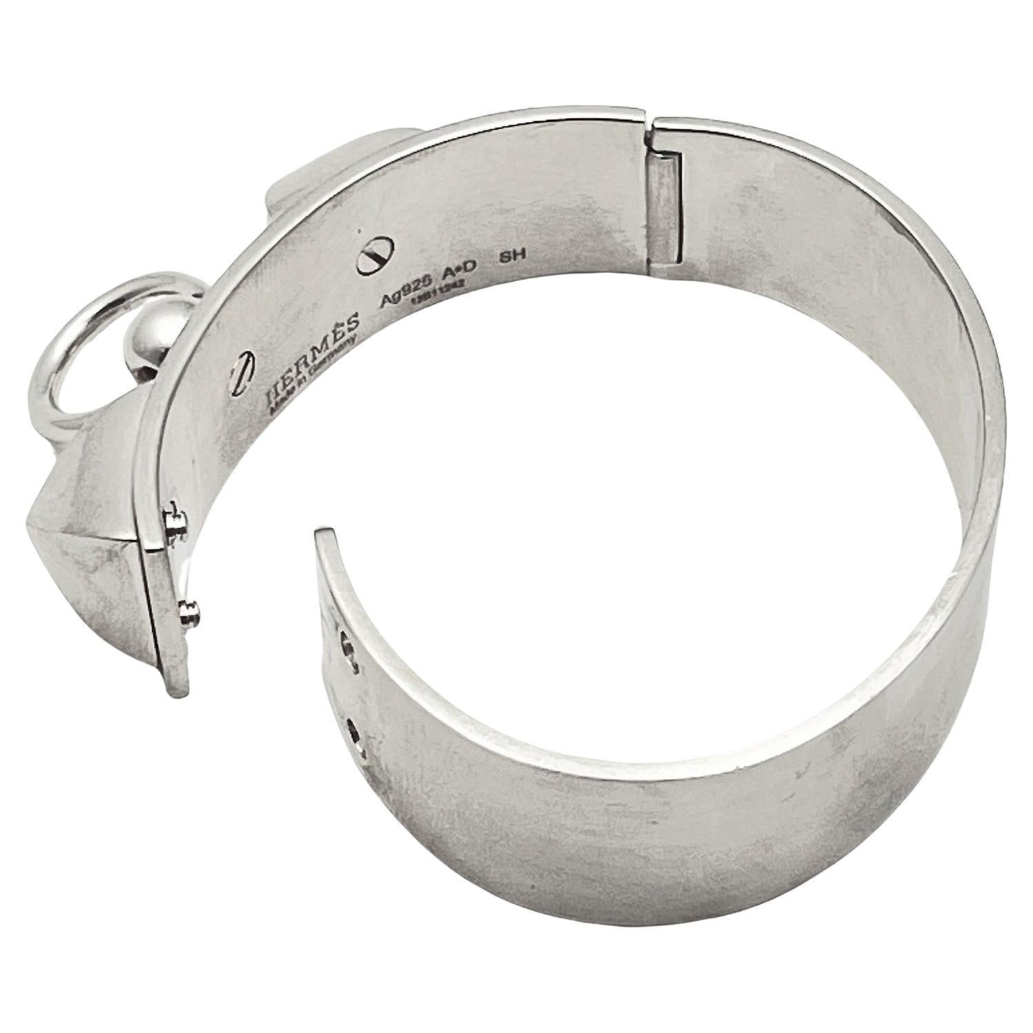 Hermès Collier De Chien Medium Silver Bracelet In Excellent Condition For Sale In Palm Beach, FL