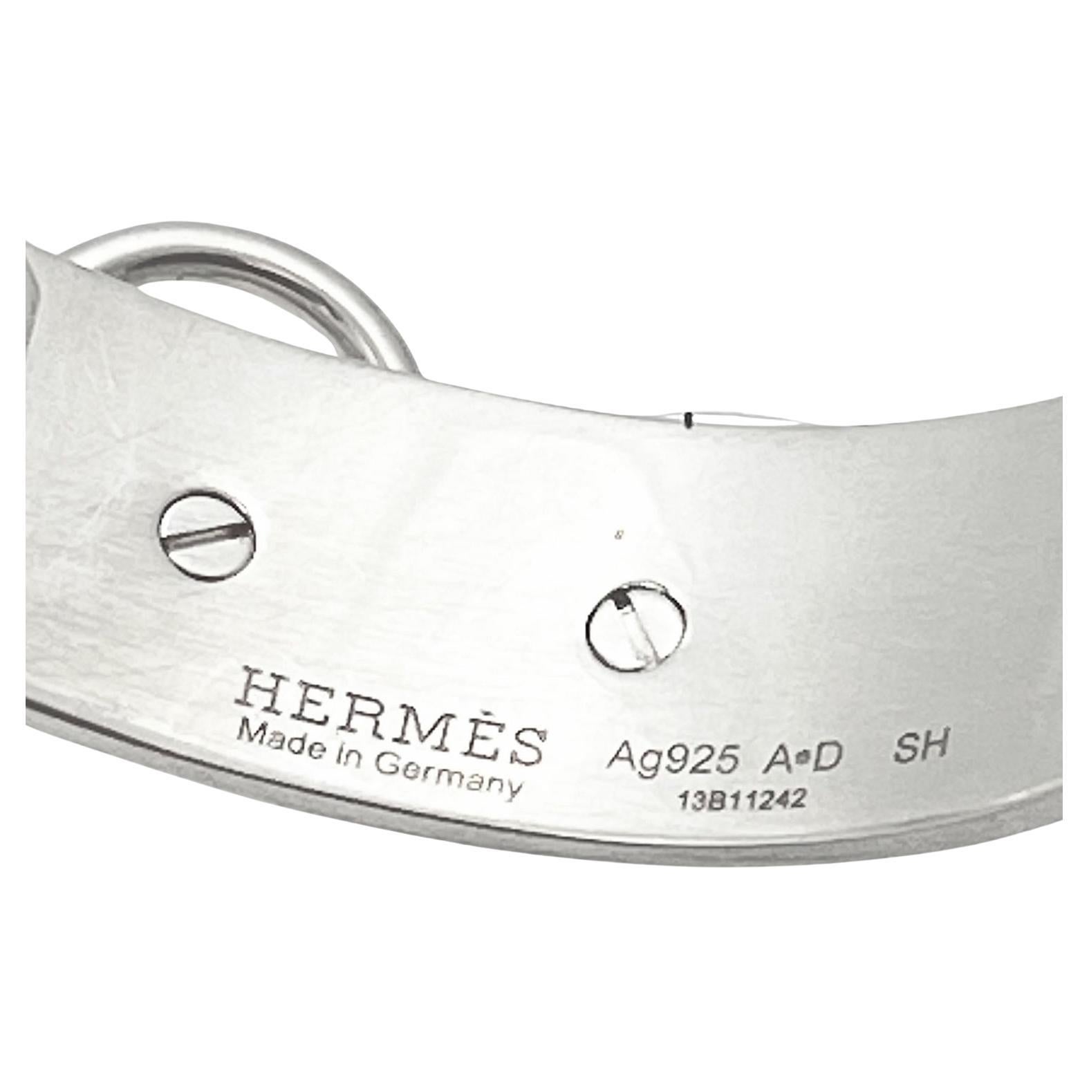 Women's Hermès Collier De Chien Medium Silver Bracelet For Sale
