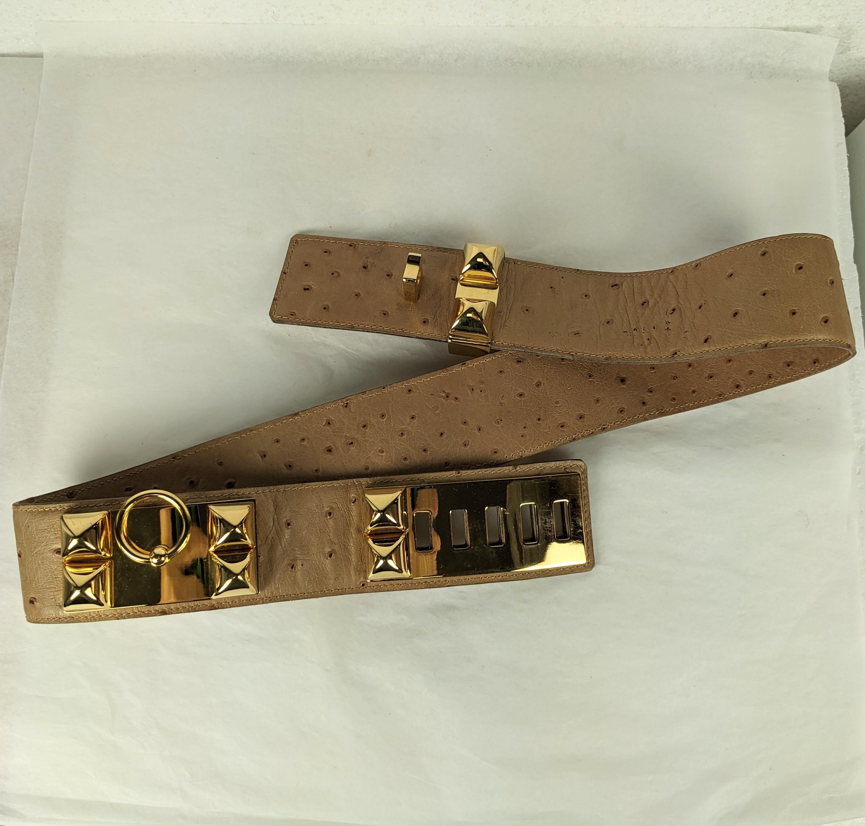 Women's Hermes Collier de Chien Ostrich Belt  For Sale