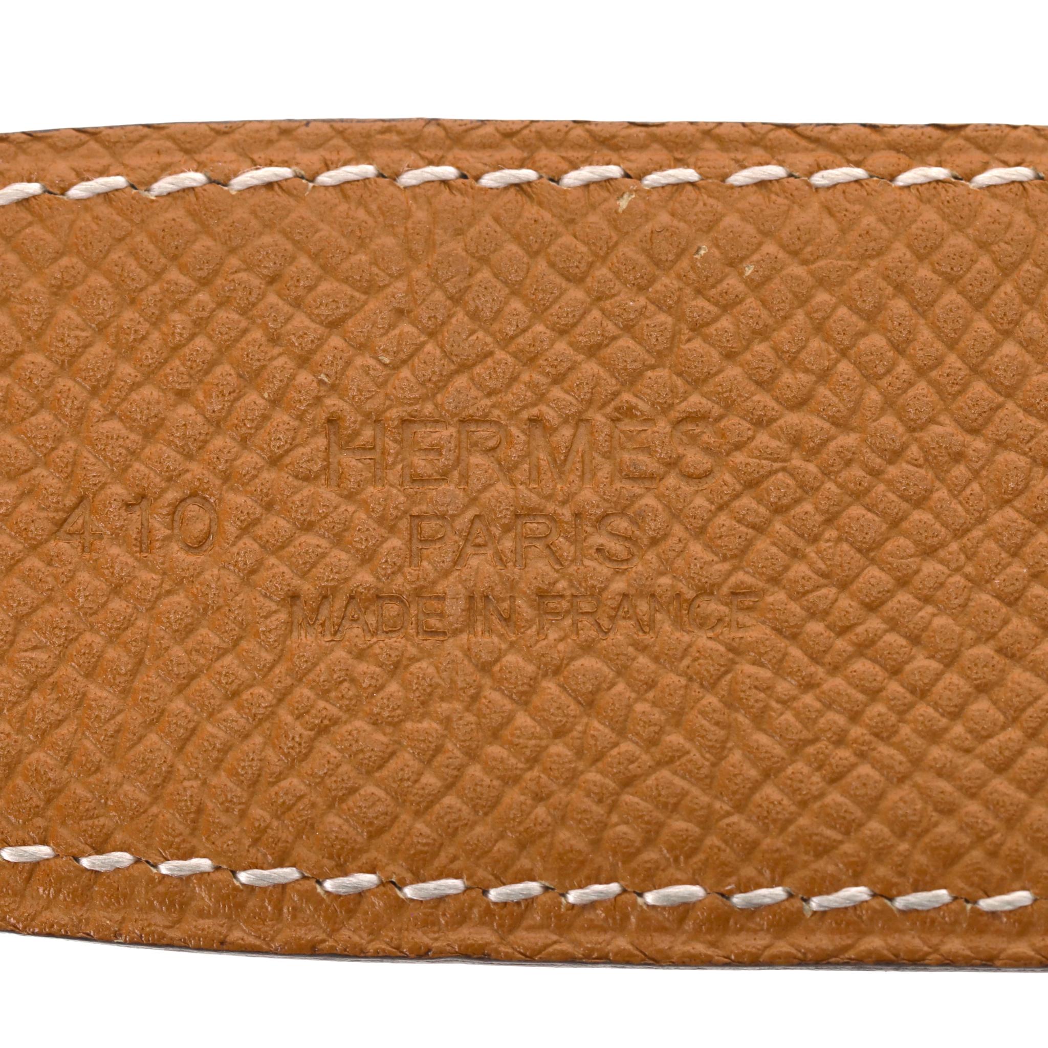 Hermes Collier De Chien Ceinture en cuir réversible en vente 1
