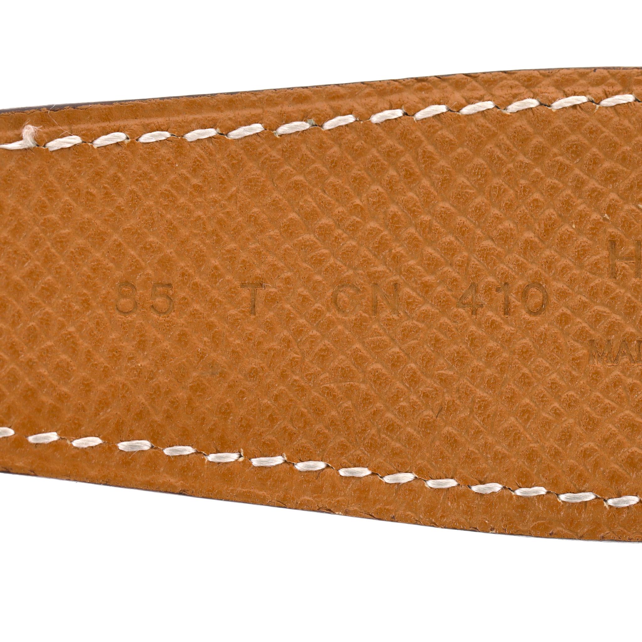 Hermes Collier De Chien Ceinture en cuir réversible en vente 2