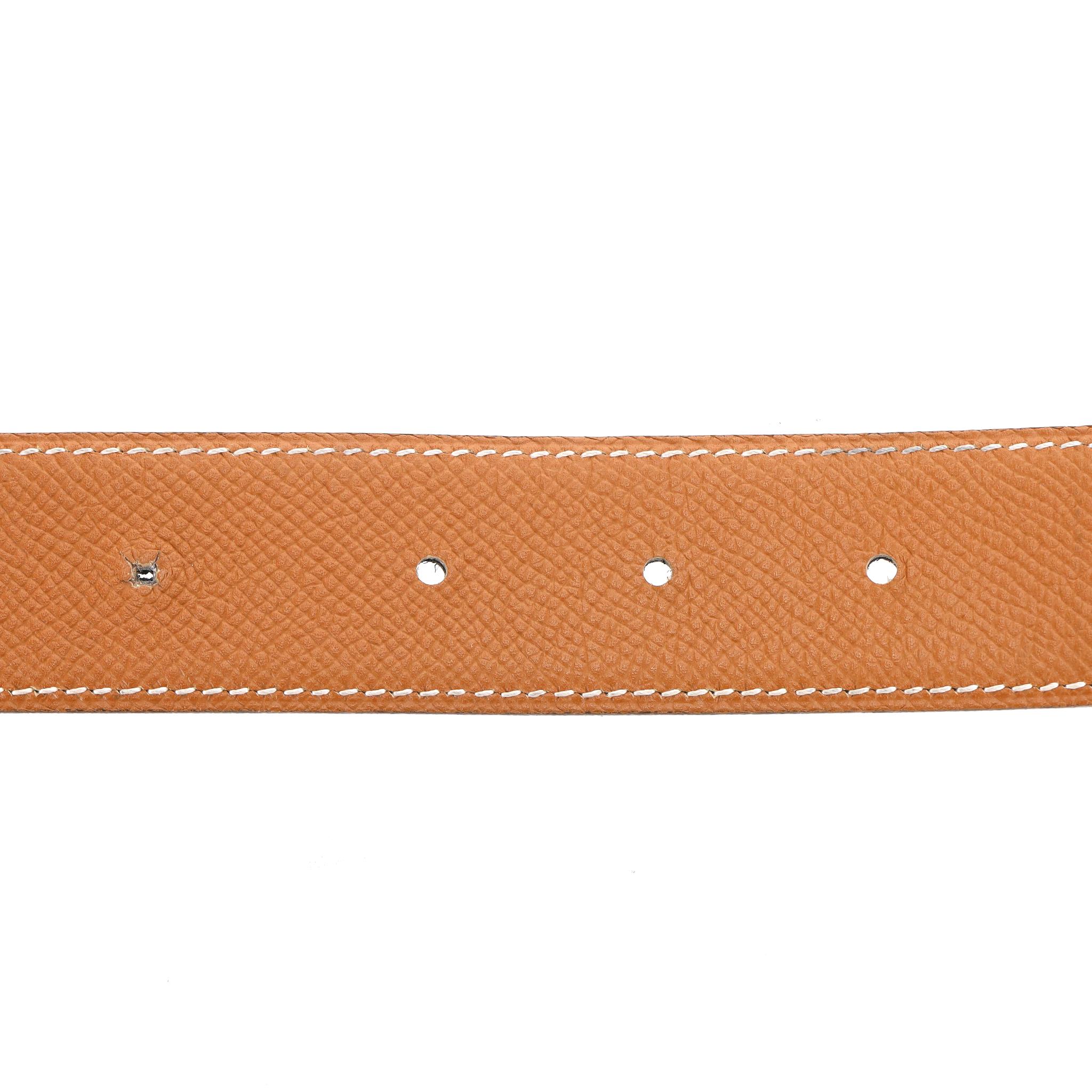 Hermes Collier De Chien Ceinture en cuir réversible en vente 3