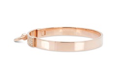 Hermes "Collier de Chien" Rose Gold Bracelet with Diamonds