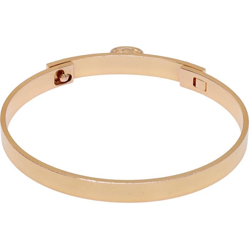 Hermès Collier de Chien Pulsera de diamantes en oro rosa en venta 1
