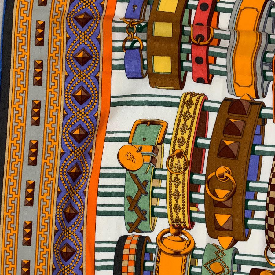 HERMES Collier de Chien Shawl in Orange Cashmere and Silk 1