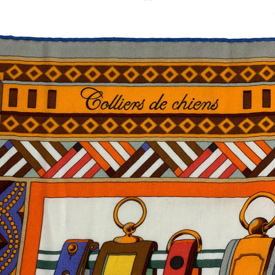 HERMES Collier de Chien Shawl in Orange Cashmere and Silk 2