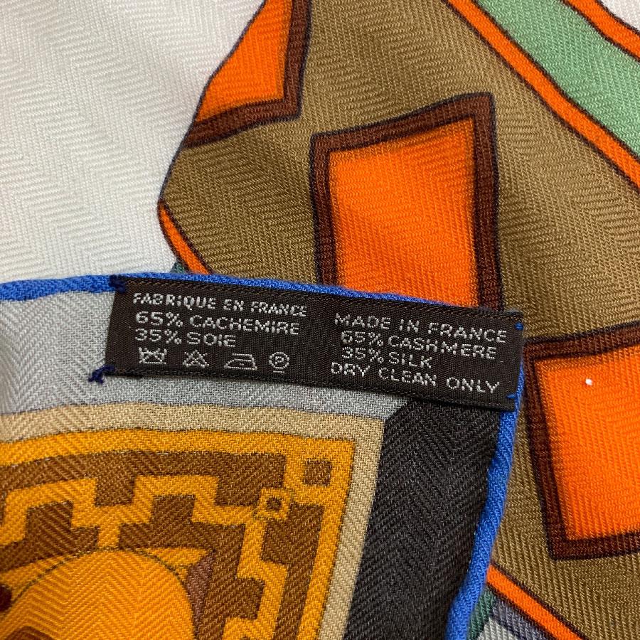 HERMES Collier de Chien Shawl in Orange Cashmere and Silk 3