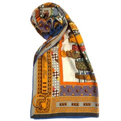 HERMES Collier de Chien Shawl in Orange Cashmere and Silk