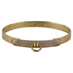 Hermès Collier De Chien Small 18k Yellow Gold Diamond Bracelet
