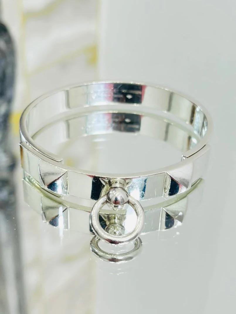 bracelet collier de chien hermès argent