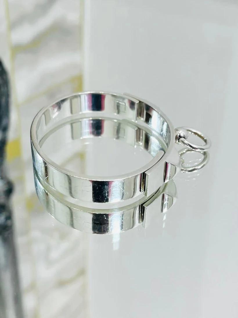Hermes Collier De Chien Sterling Silver Bracelet In Good Condition For Sale In London, GB