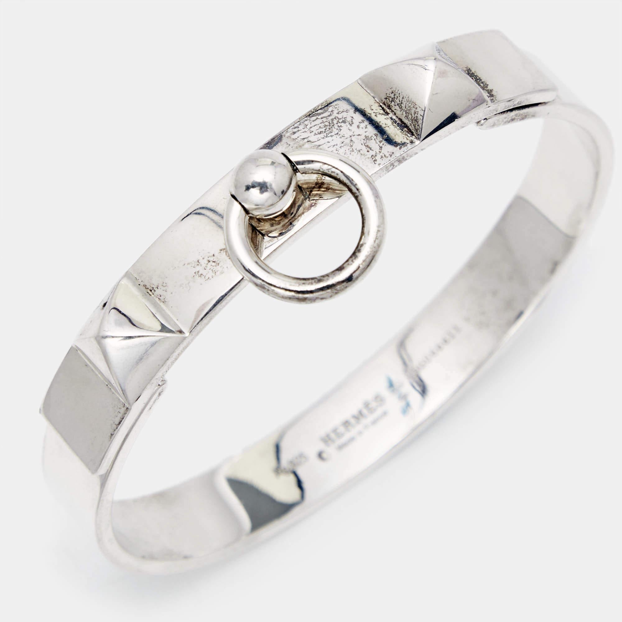 Contemporary Hermes Collier De Chien Sterling Silver Bracelet