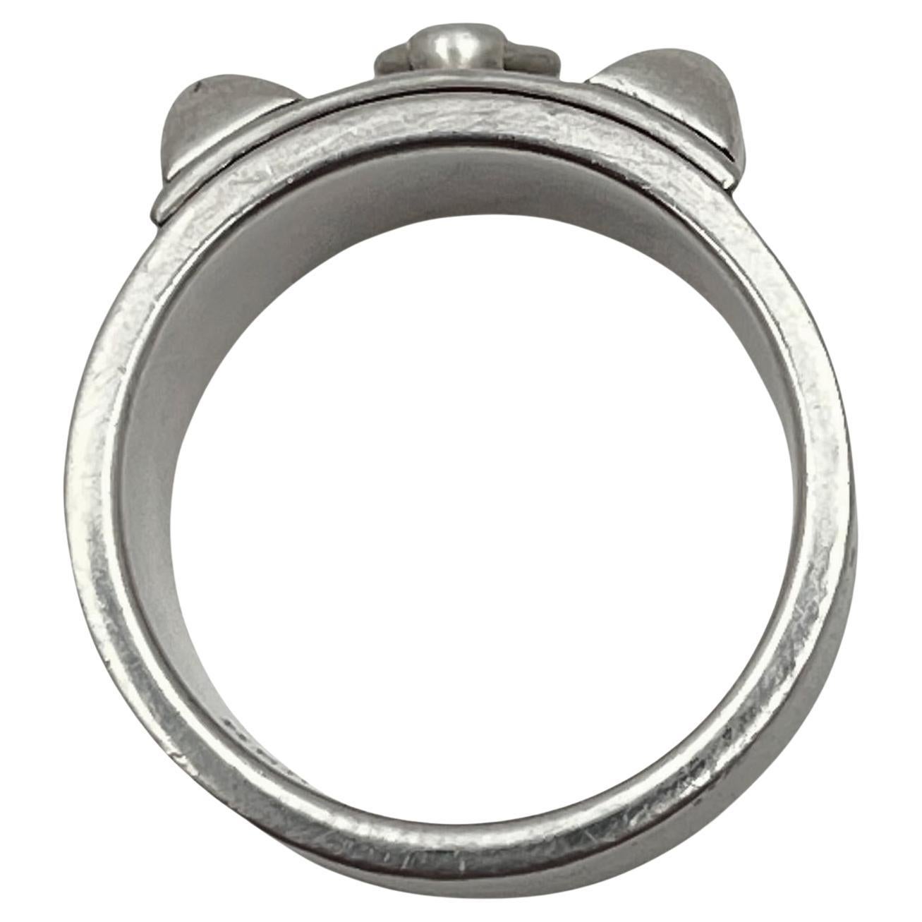 Modern Hermès Collier De Chien Sterling Silver Ring For Sale