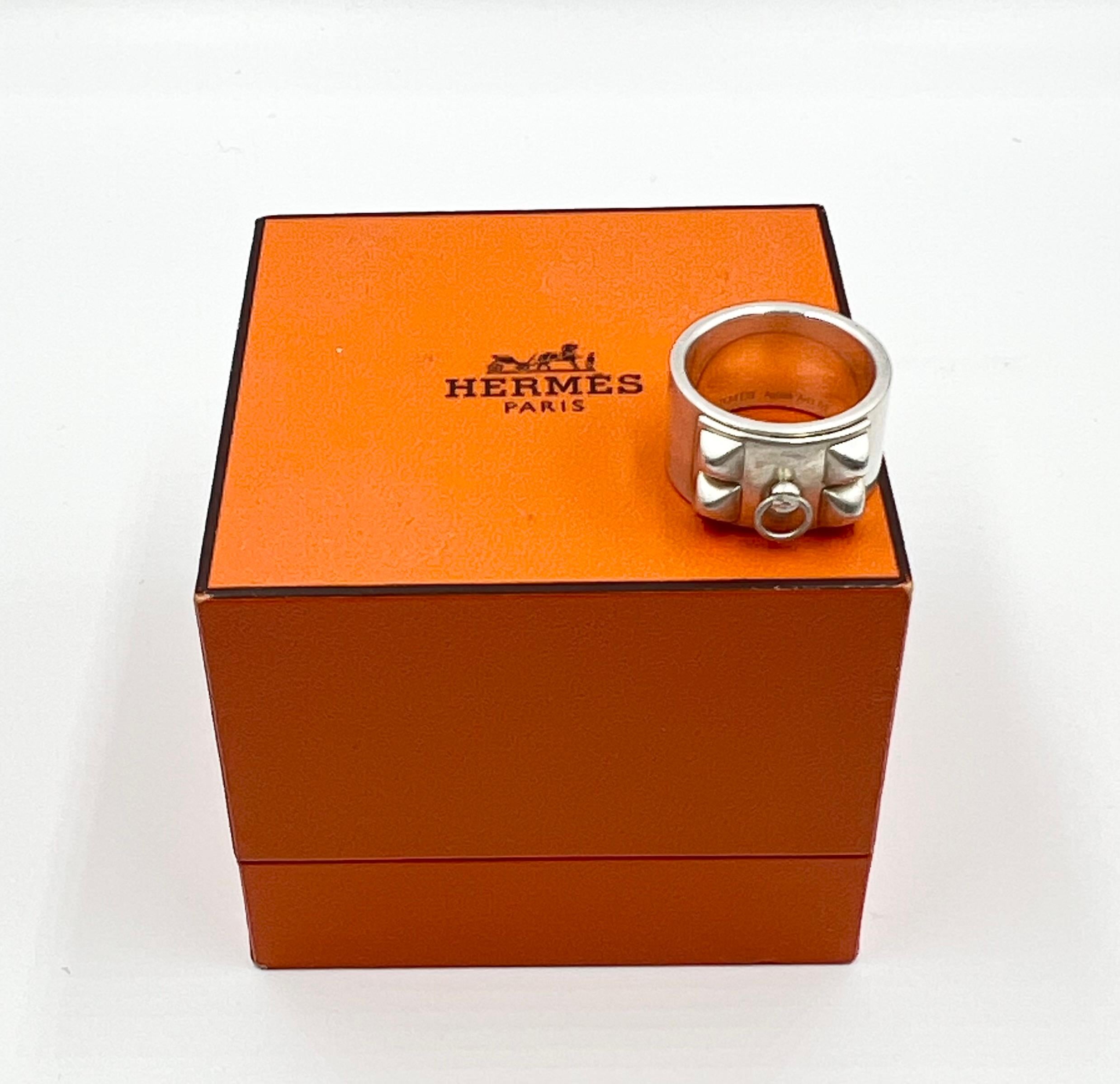 Hermès Collier De Chien Sterling Silver Ring For Sale 1