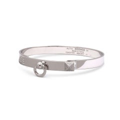 Hermes 'Collier De Chien' White Gold Bracelet, Small Model