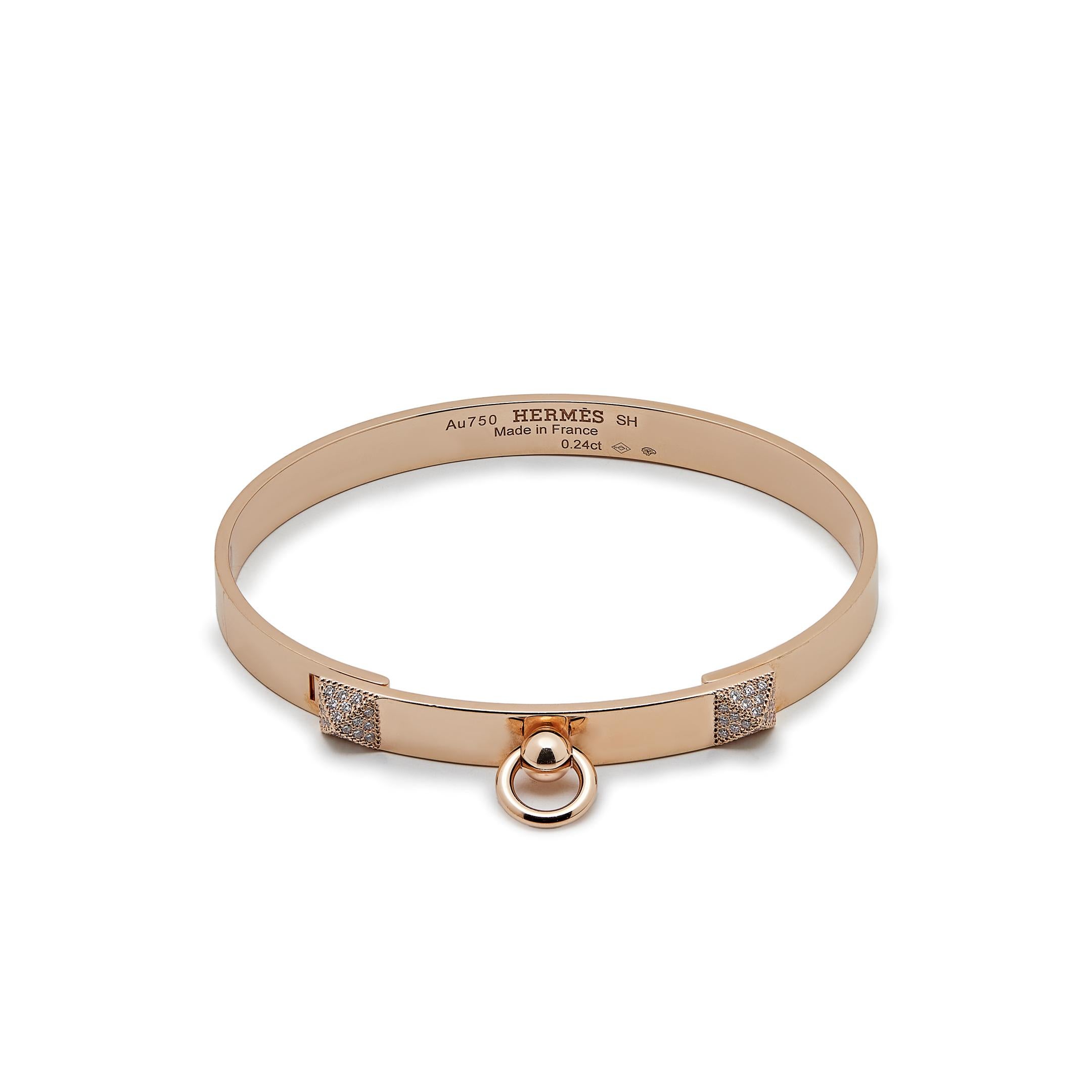 Hermés Collier de Chine Rose Gold Bracelet In Excellent Condition For Sale In New York, NY