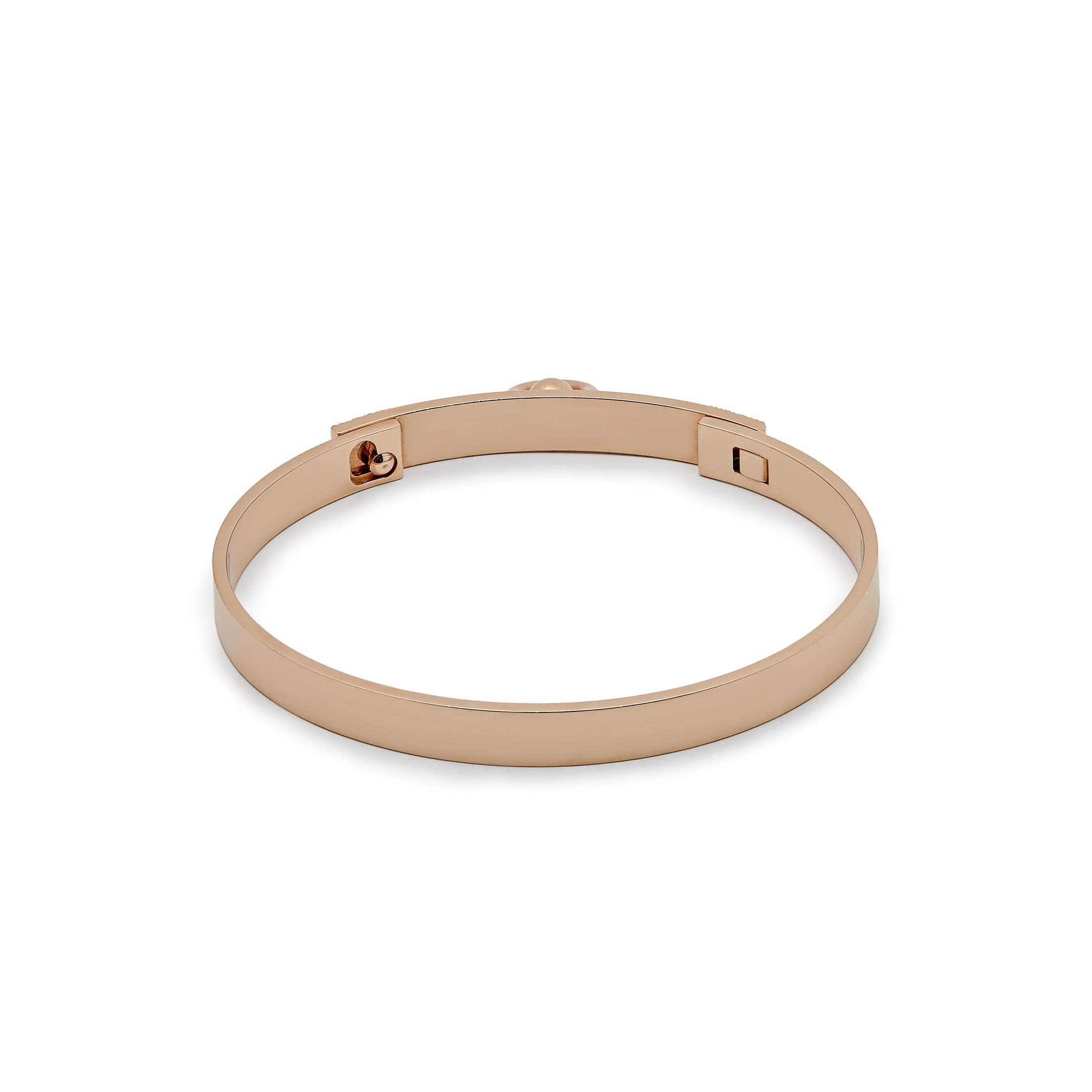 Women's or Men's Hermés Collier de Chien Rose Gold Bracelet For Sale