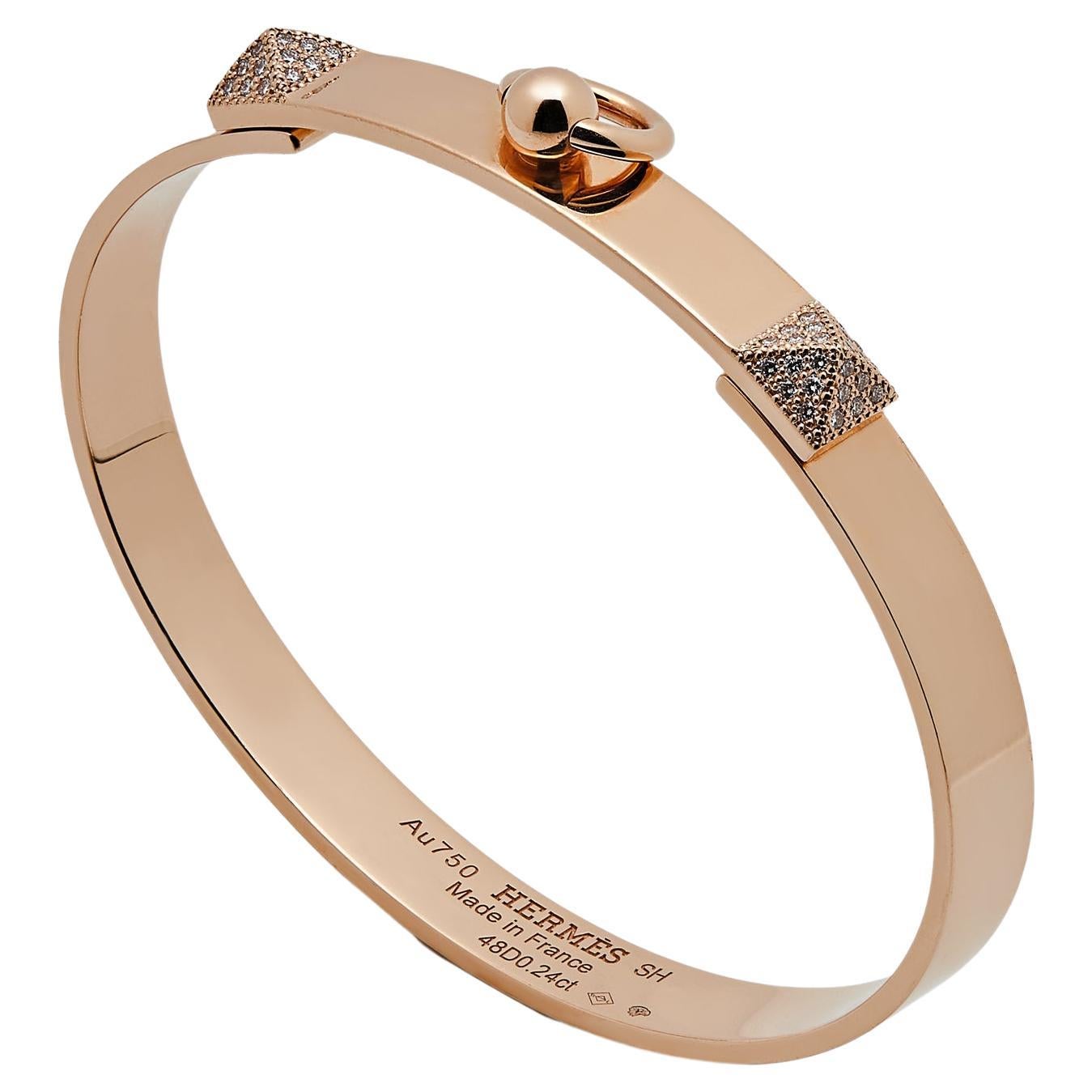 Hermés Collier de Chien Rose Gold Bracelet For Sale