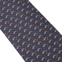 Hermes Colorful Jump Tie Anthracite / Gris Clair Silk Twill