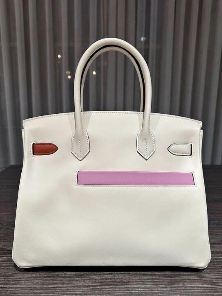 Beige Hermès Birkin 30 Nata, Chai et Cuivre Colormatic Swift Palladium Hardware en vente