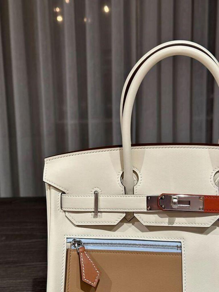 Hermès Birkin 30 Nata, Chai et Cuivre Colormatic Swift Palladium Hardware Unisexe en vente