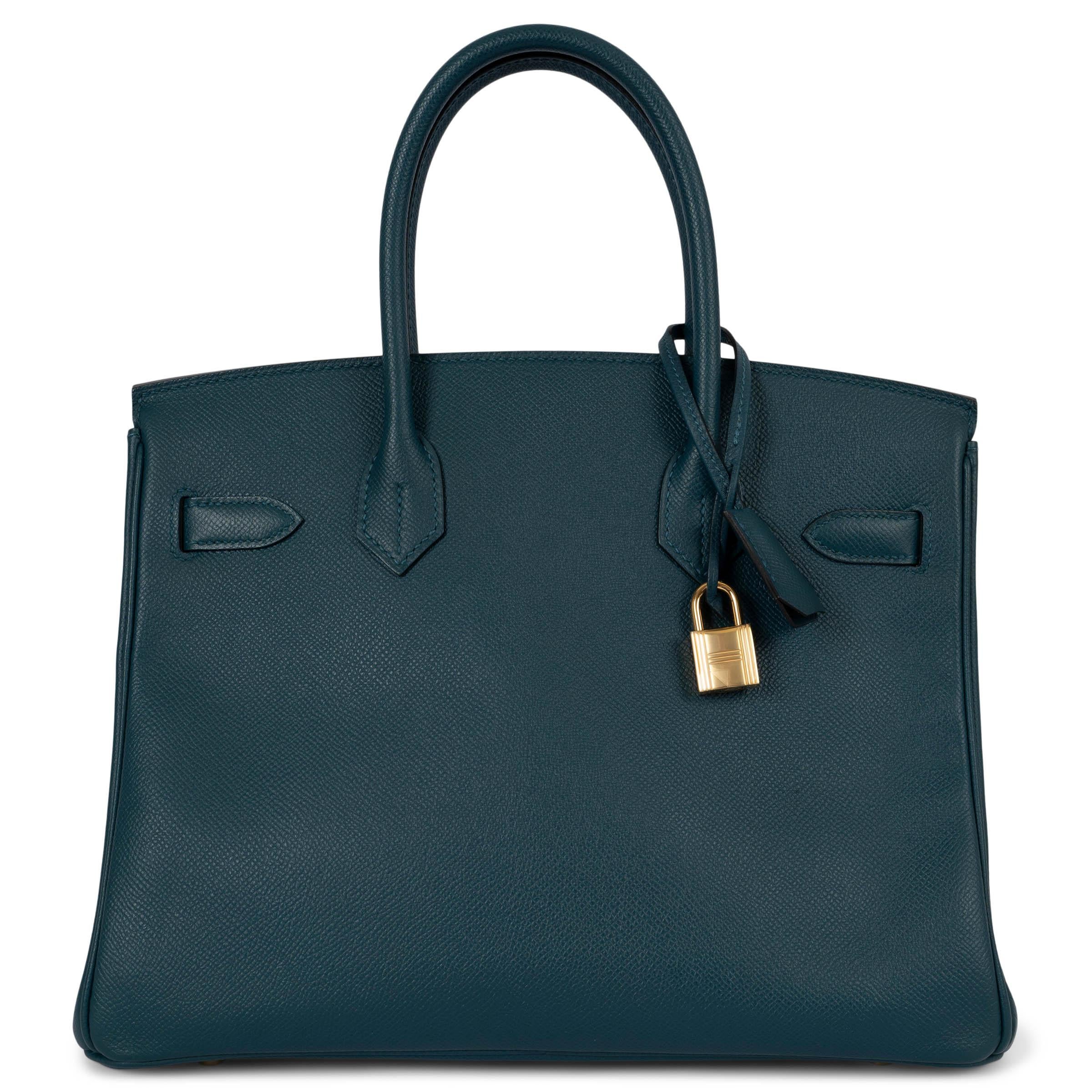 HERMES Colvert petrol Epsom leather BIRKIN 30 Bag Ghw In New Condition In Zürich, CH