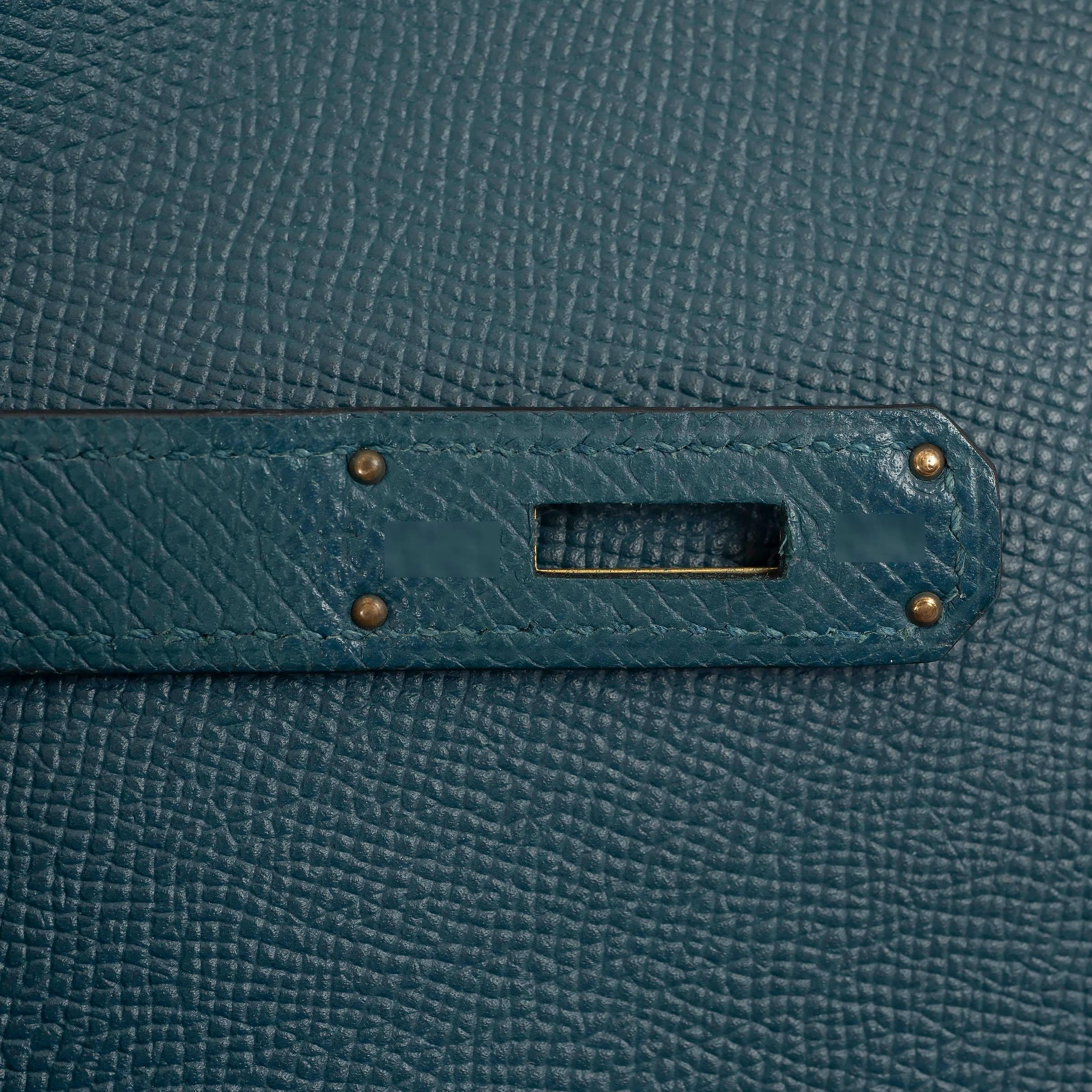 HERMES Colvert petrol Epsom leather BIRKIN 30 Bag Ghw 3