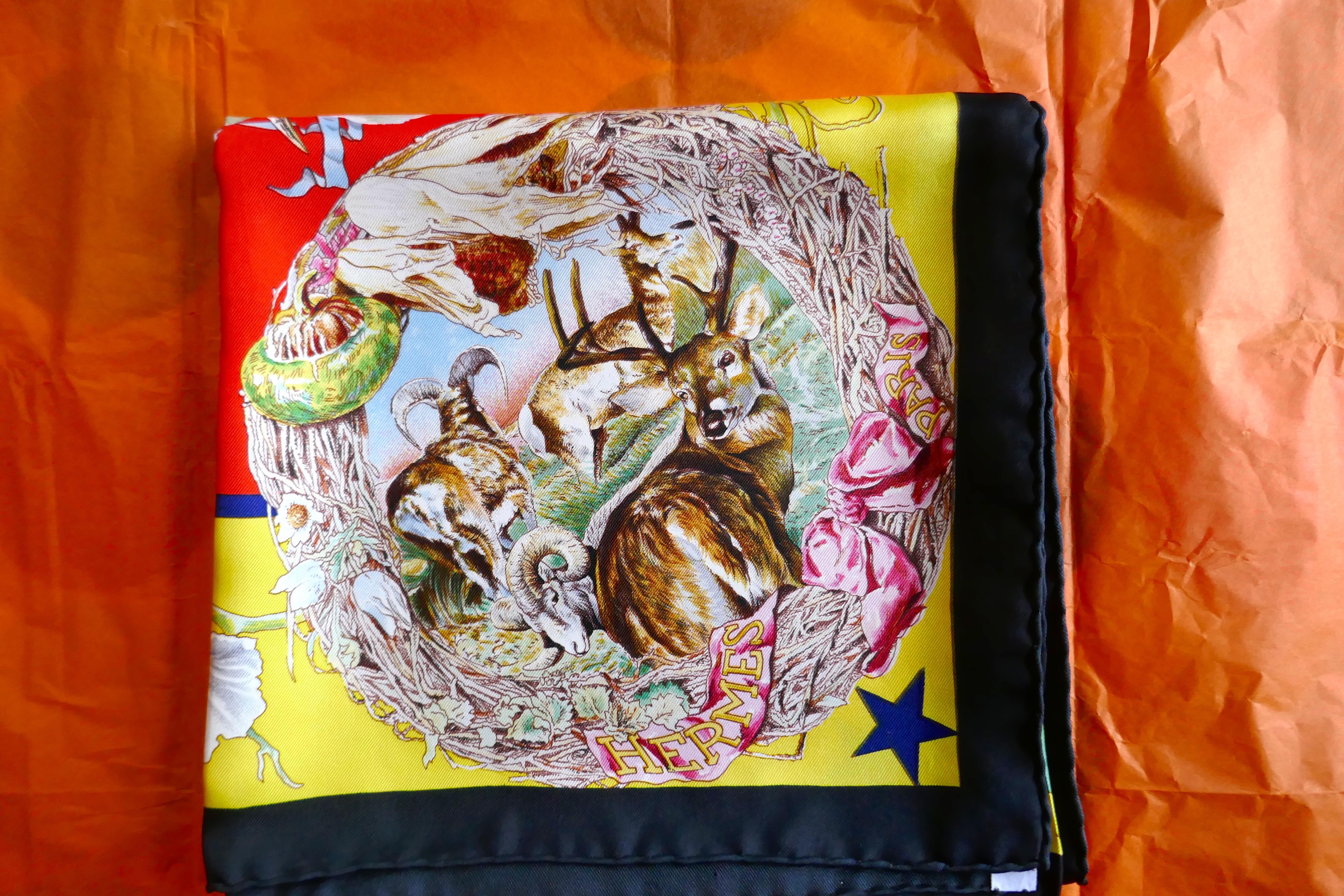 Hermes Commemorative Silk Scarf ”Faune et Florre du Texas