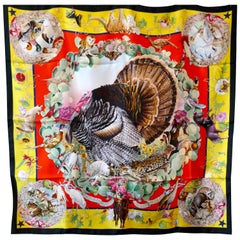 Hermes Commemorative Silk Scarf ”Faune et Florre du Texas" by Kermit Oliver 1987