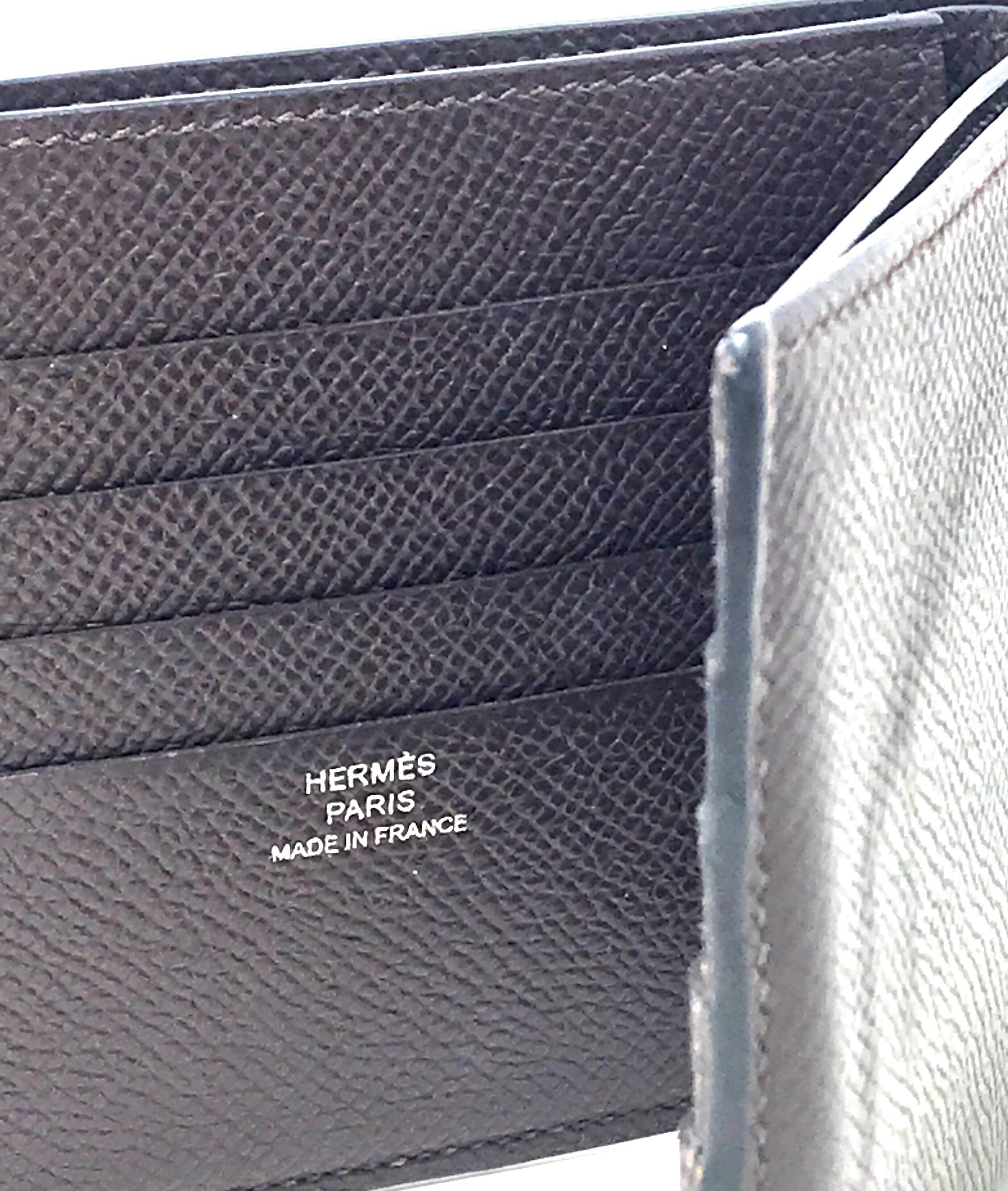 Black Hermès Compact Wallet veau togo ebene , 2009