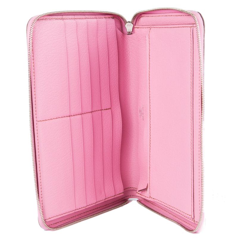 Women's or Men's HERMES Confetti pink Mysore leather AZAP GM COMBINED Wallet